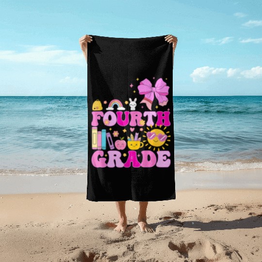 Hello Fourth Grade, Preppy Back to School Beach Towels