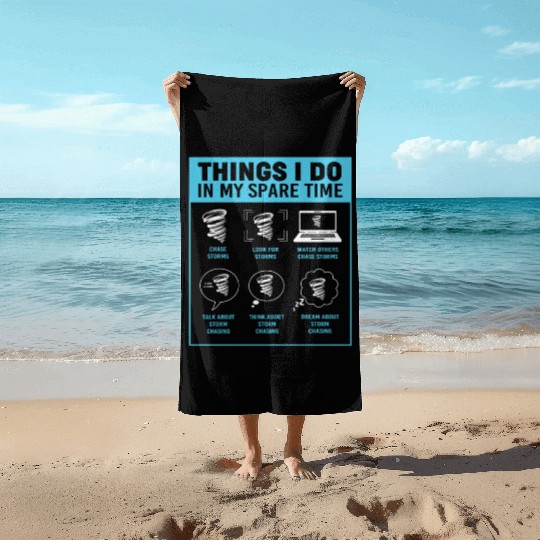 Storm Chaser Weather Forecast Beach Towels