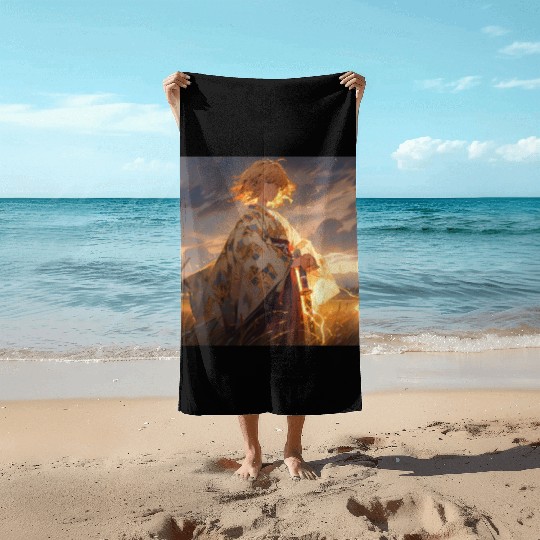 Epic Samurai Girl at Sunset Beach Towels