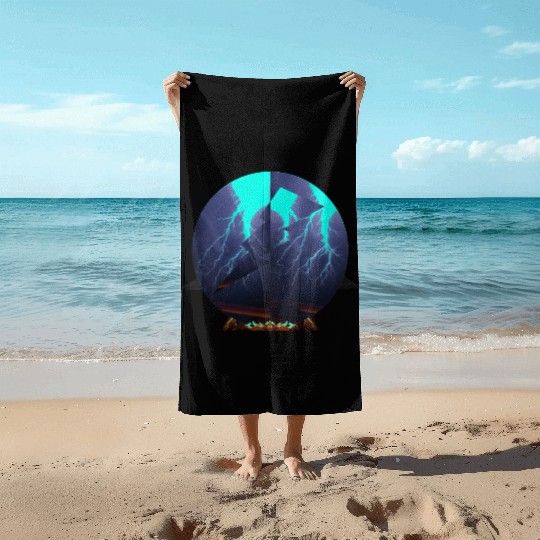 Royal Blue Lightning Beach Towels