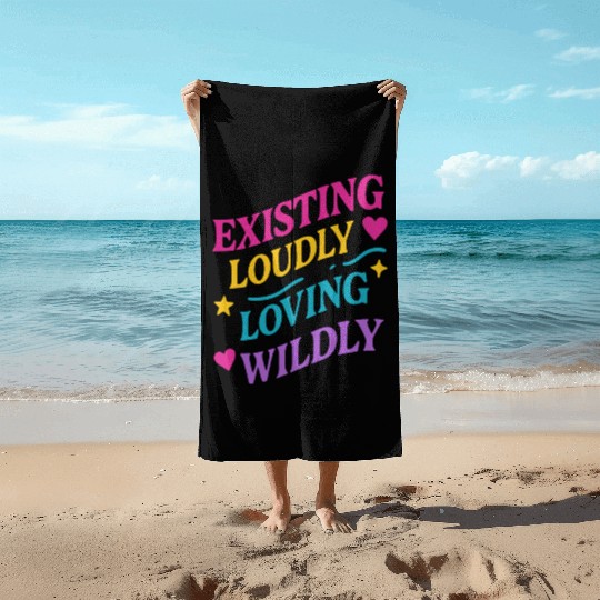 Queer Pride Queer Joy LGBTQ+ Affirmation Trans Beach Towels