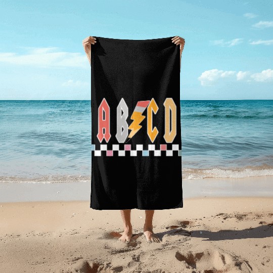 Abcd Teacher Beach Towels, Teacher Appreciation Gift, Kin