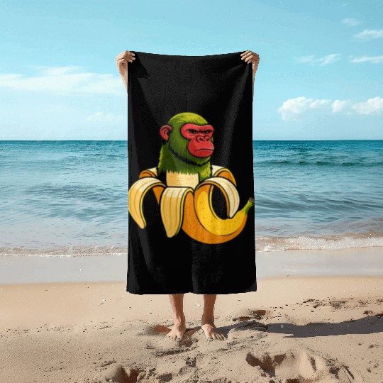 Chimpanzini Bananini Italian Brainrot Art Beach Towels