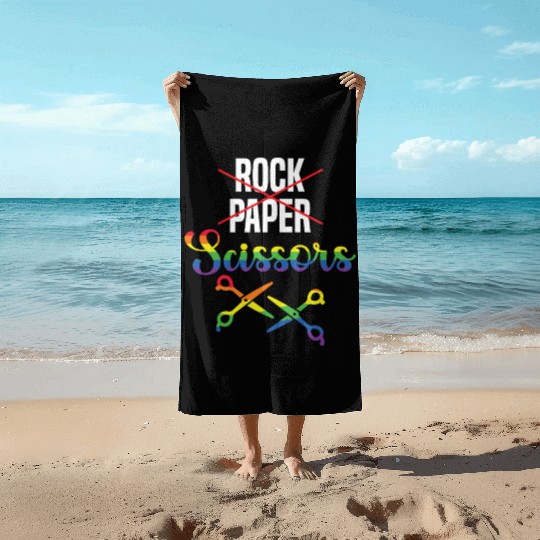 Rock Paper Scissors Fun Beach Towels Homosexual