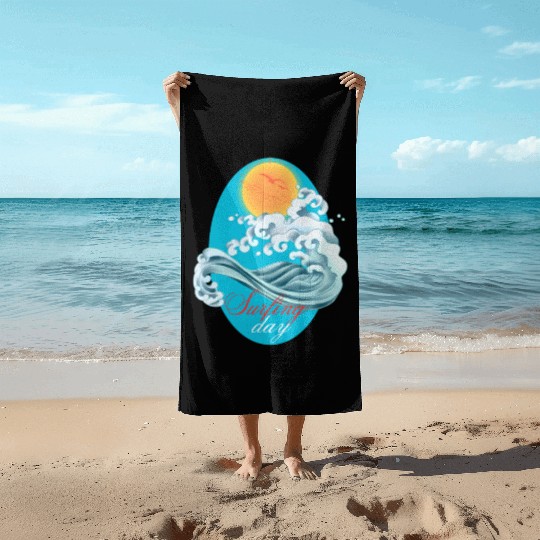World Surfing Day Design Beach Towels