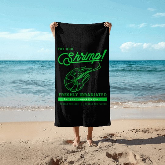 Radioactive Shrimp Retro Parody Beach Towels