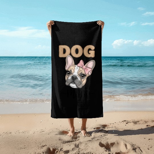 Frenchie Mom Beach Towels