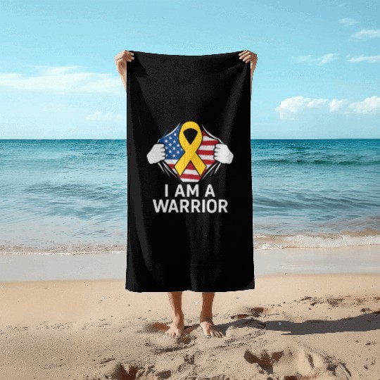 American Warrior of Strength & Awareness Beach Towels