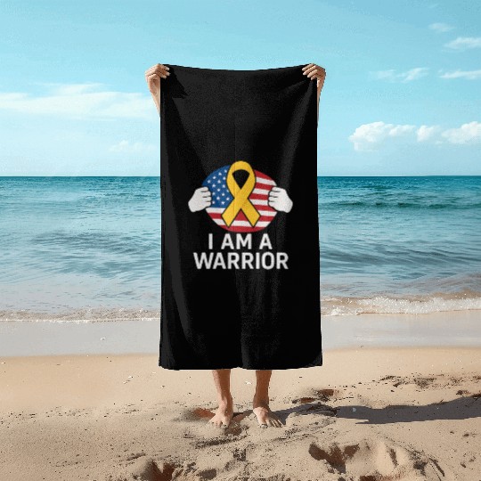 American Warrior of Strength & Awareness Beach Towels