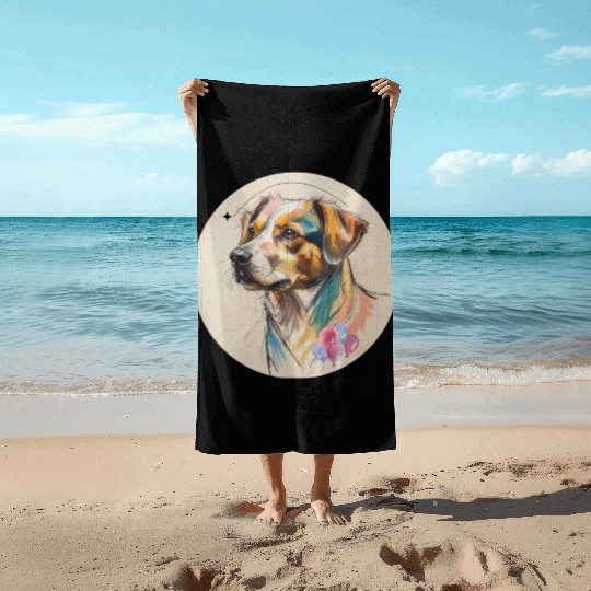 Dog Balloon Beach Towels