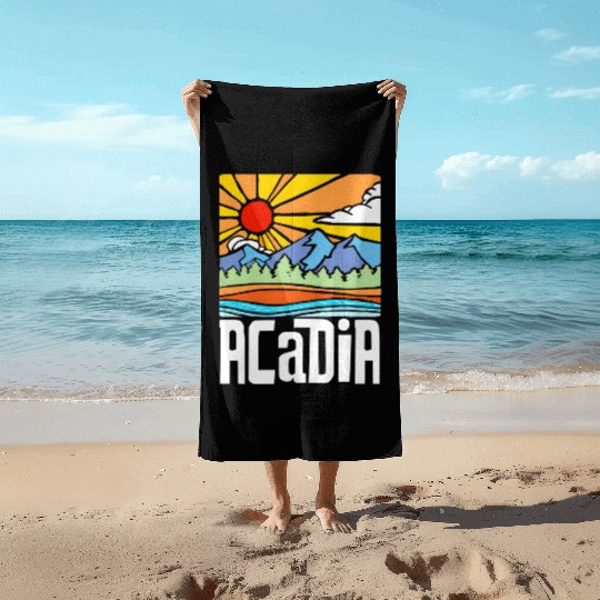 Acadia National Park Artistic Nature & Mountains Beach Towels