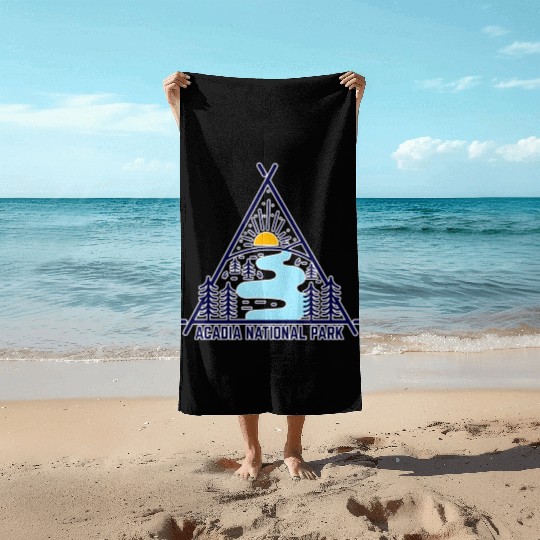 Acadia National Park Camping Scene Beach Towels