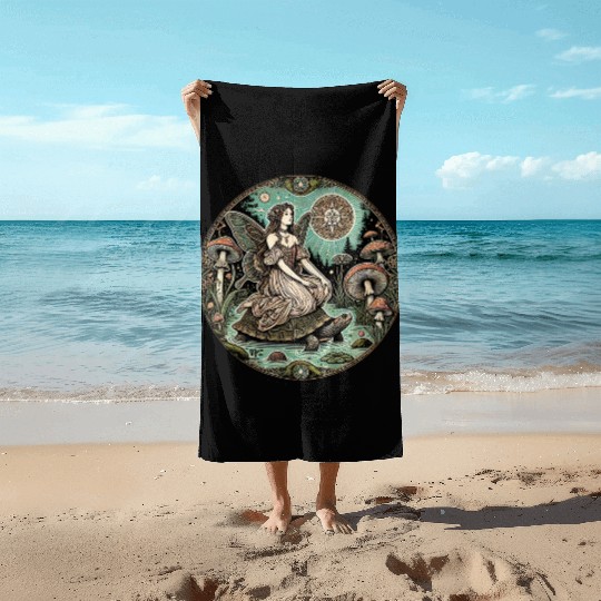 Enchanted Forest Fairy on Turtle Beach Towels