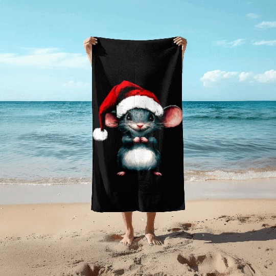 Mice Christmas / Santa Claus Mouse Beach Towels