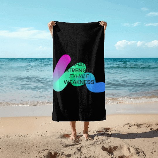Inspirational Breath Motivation Design Beach Towels