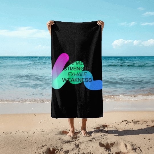 Inspirational Breath Motivation Design Beach Towels