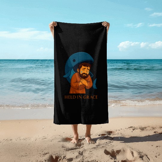 Healed in Grace Cartoon Illustration Beach Towels