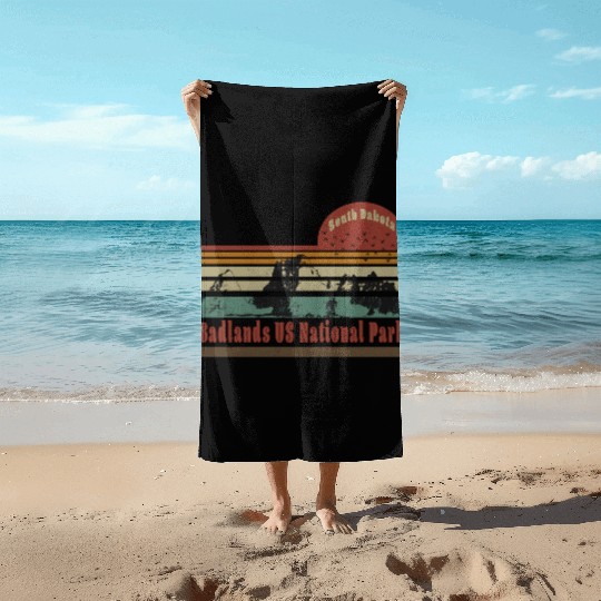 Badlands US National Park South Dakota Travel Beach Towels