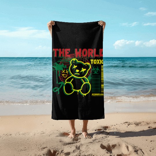 Toxic World Kawaii Bear Artwear Beach Towels