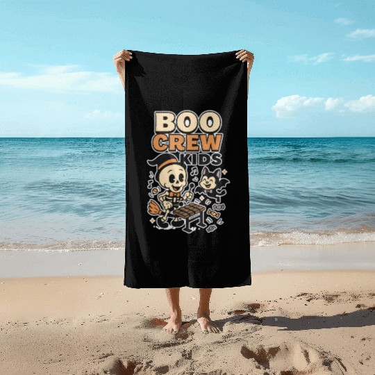 Halloween Skeleton and Bat Kids Beach Towels