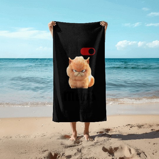 Grumpy Cat Illustration Beach Towels Design