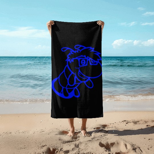 Nerd caterpillar peeks through hole Geek worm cool Beach Towels