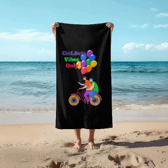Los Angeles Open Streets Cycling Beach Towels