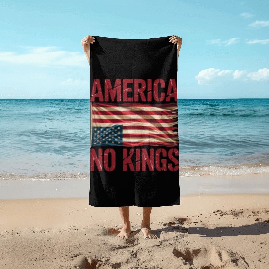 America_No_Kings_Distressed Beach Towels