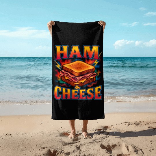 Ham And Cheese Sandwich Favorite Food Weird 90s Beach Towels