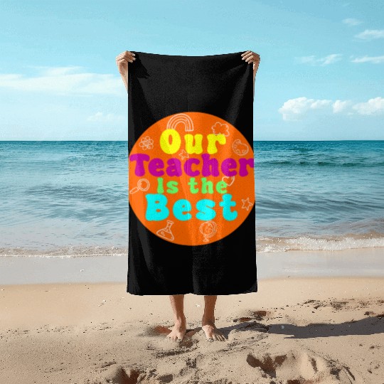 Colorful Teacher Appreciation Circular Beach Towels