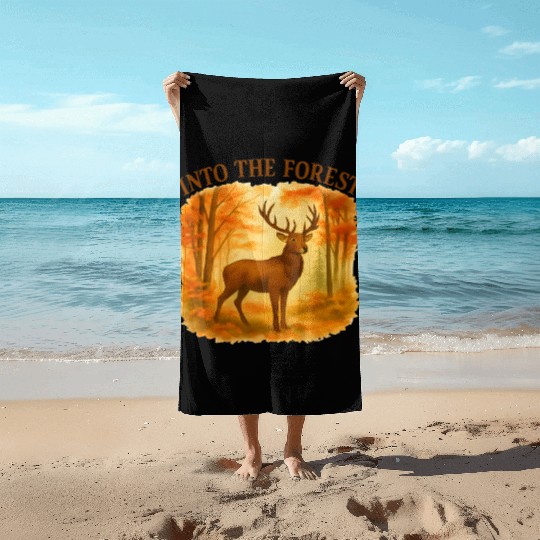 Into the Forest – Autumn Deer Beach Towels