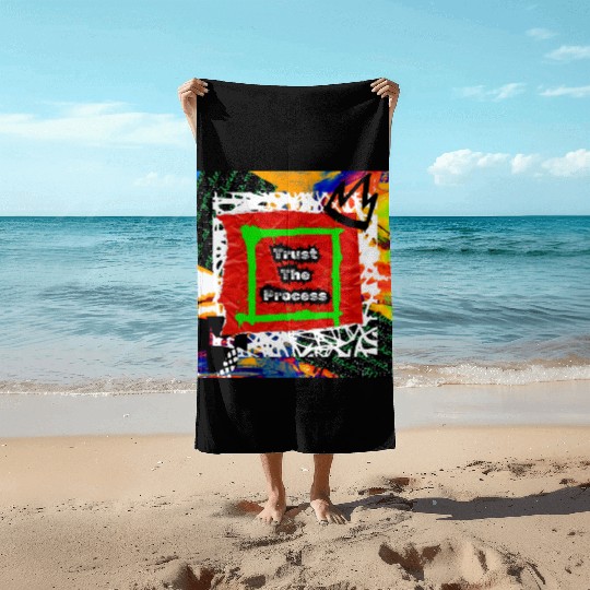 Trust The Process Graffiti Style | Green Version Beach Towels