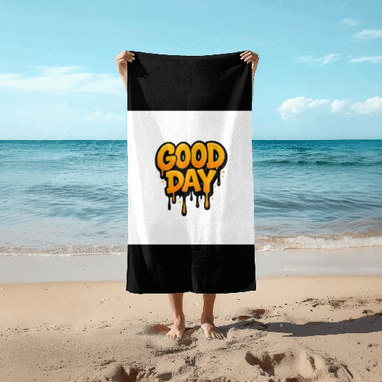Graffiti Style Good Day Text Design Beach Towels