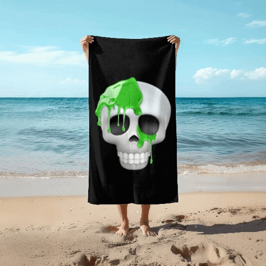 skull toxic emoticon Beach Towels