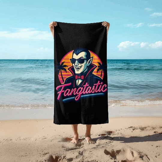 Fangtastic – Retro Vampire Neon Style Beach Towels
