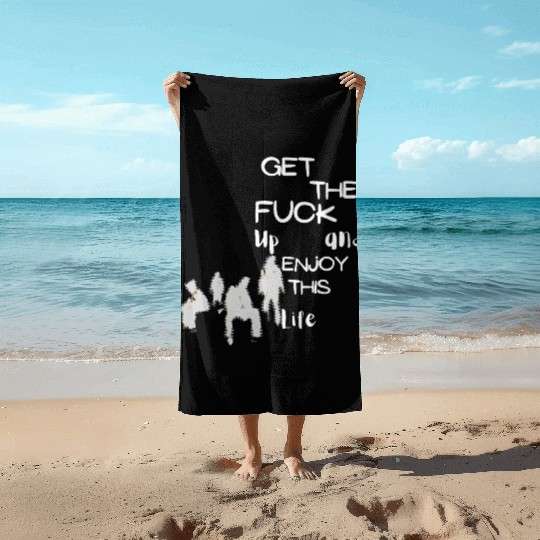 Bold Life Affirmation with Silhouettes Beach Towels