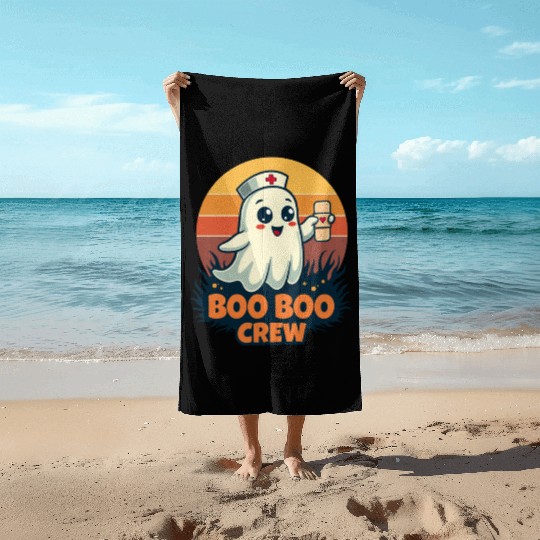 Halloween Boo Boo Crew Cute Ghost Nurse Doctor Beach Towels