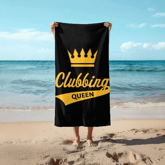 Clubbing Queen (Party / Nightlife / Gold) Beach Towels