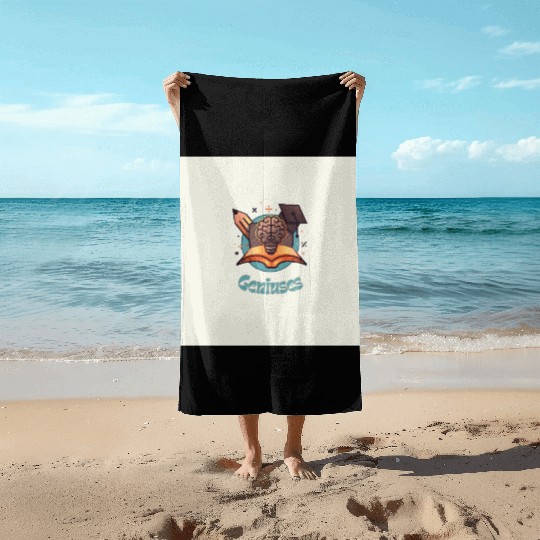Genius Brain Education Illustration Beach Towels