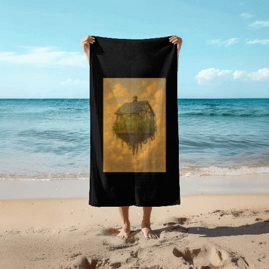 Floating Garden House Art Beach Towels