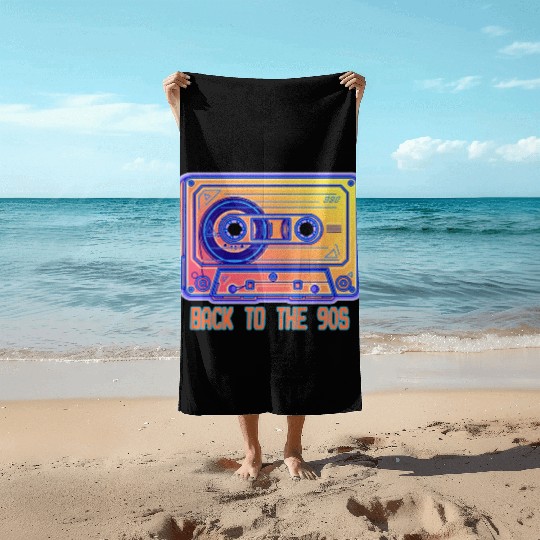 Back to the 90s Retro Cassette Tape Beach Towels