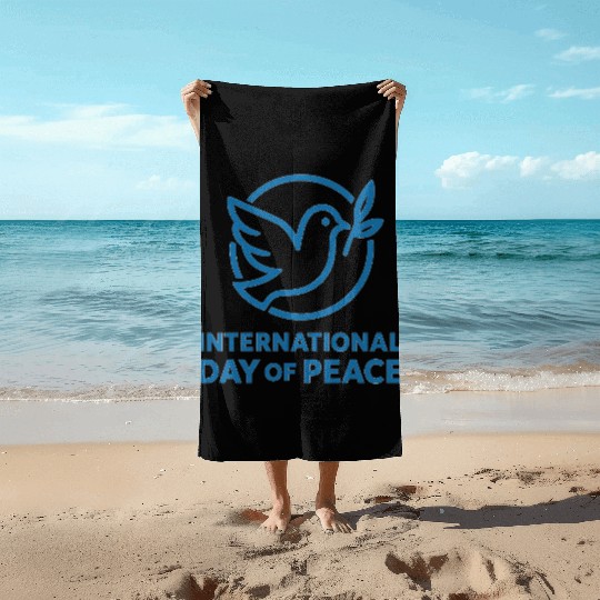 Peace Dove with Olive Branch Illustration Beach Towels