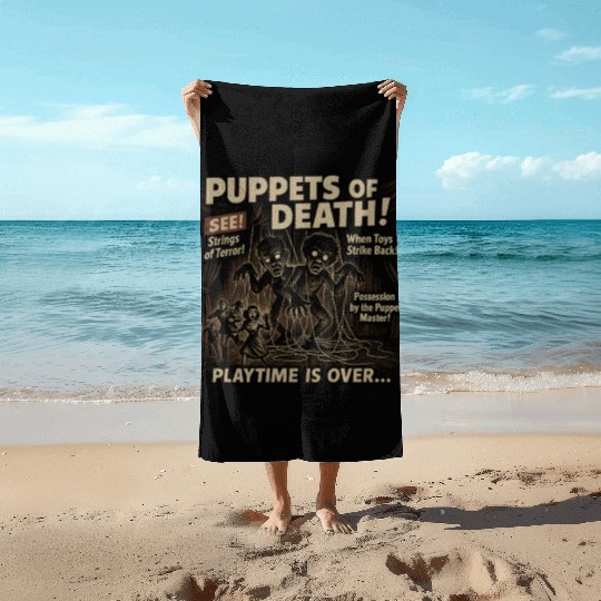 Puppets Of Death Movie Poster Vintage Halloween Beach Towels