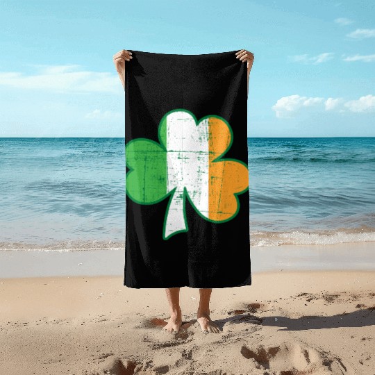 Irish flag Beach Towels
