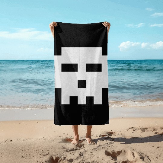Scott Pilgrim 8-bit Skull Vector Beach Towels