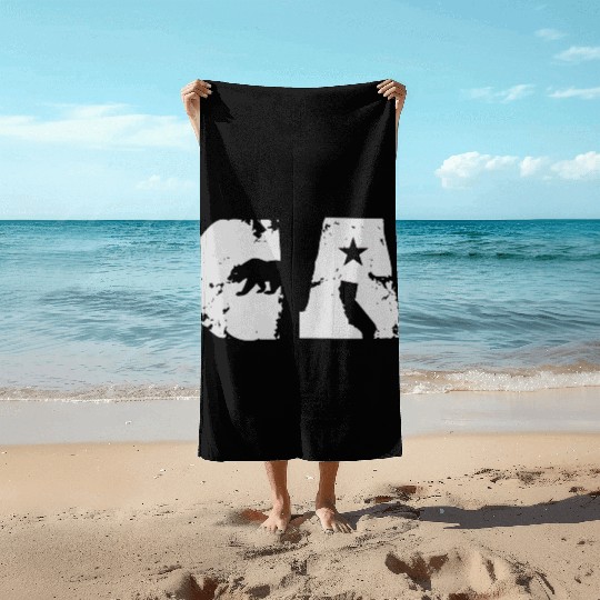 California Bear State Abbreviation Beach Towels