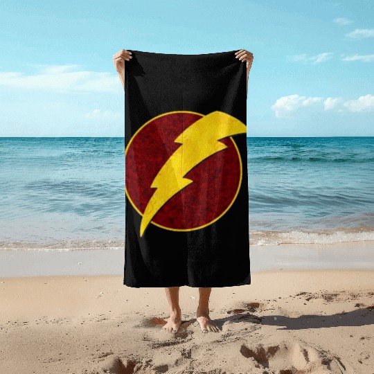 Retro Super Hero Lightning Bolt Beach Towels