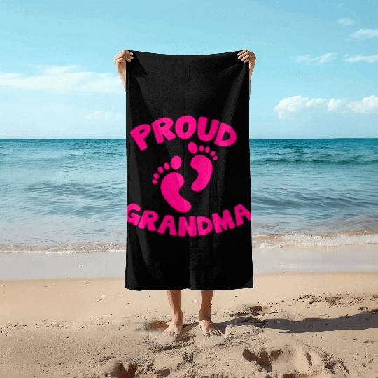 proud grandma with cute little maternity feet Beach Towels