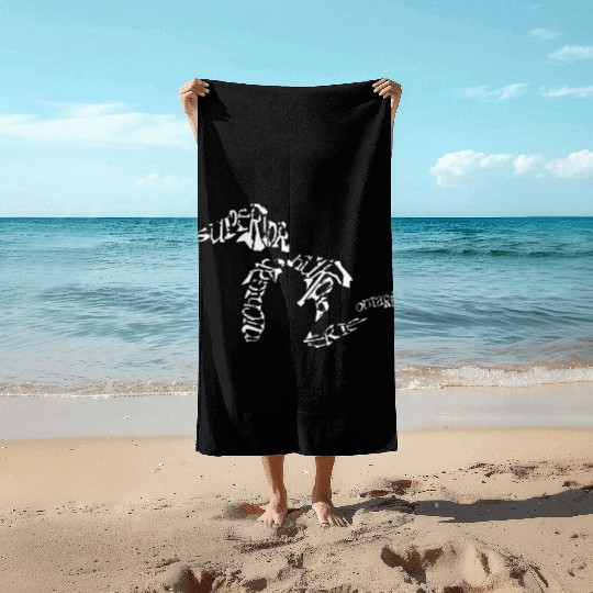 Great Lakes Words Design Beach Towels