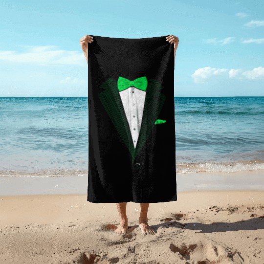 St.Patrick's Day Green Tuxedo Costume Beach Towels